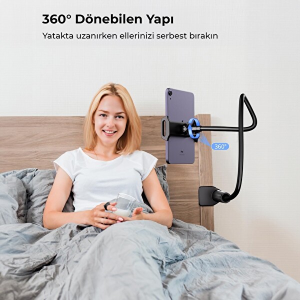 Juo 70 CM Akrobat Esnek Tablet ve Telefon Tutucu Stant Siyah JFH70-W