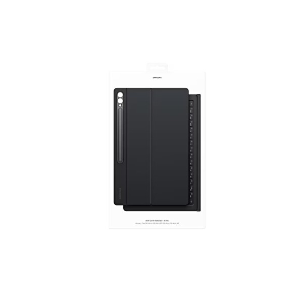 Samsung Galaxy Tab S10 Ultra ile Uyumlu Klavyeli Mousepadli Siyah Kılıf