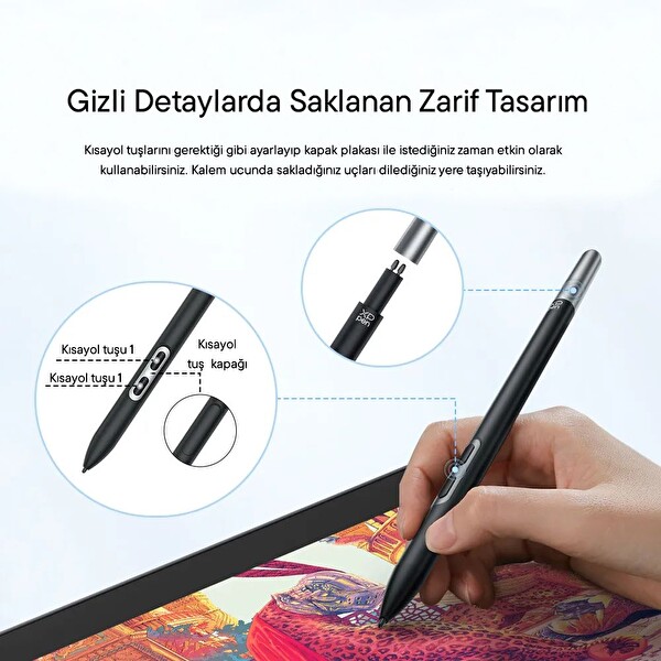 XP-Pen X3 Pro Slim Stylus Artist Pro 14 Gen2/Pro16/Pro 19 Gen2 Deco Pro Gen2 Grafik Tablet Kalem