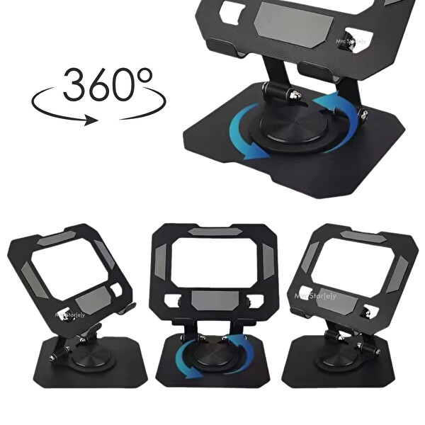 McStorey Taşınabilir 360° Ayarlanabilir Katlanabilir Gri Tablet Standı