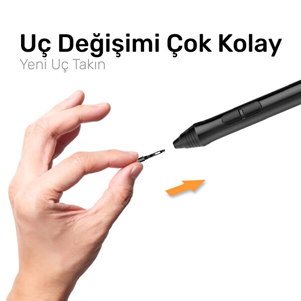 Veikk NIPP05 VK640 - VK1060 - VK1060 Pro - VK1200 Grafik Tablet Kalemi Uyumlu Uç - 10 Adet