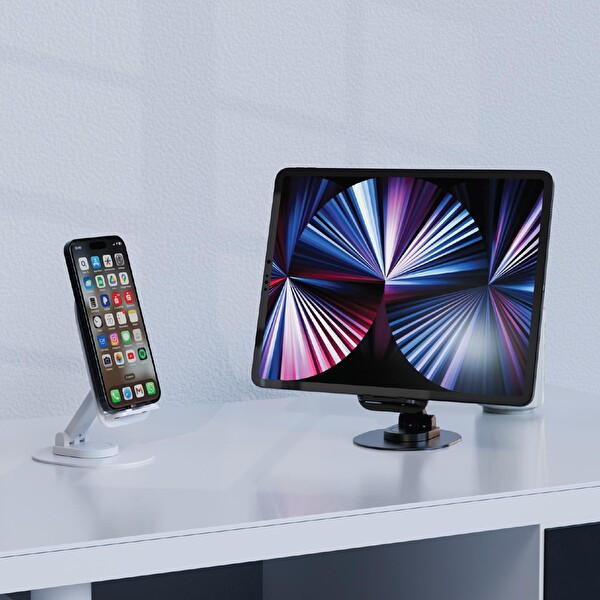 Polosmart PBS140 60° Ayarlanabilir 1000 G Taşıma Kapasiteli Siyah Telefon Tablet Standı