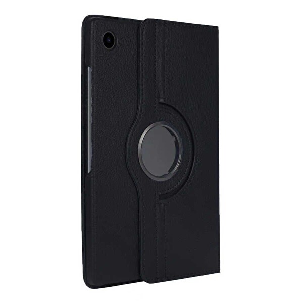 Gpack Samsung Galaxy Tab A8 10.5 SM X200 2021 Kılıf Kapaklı Standlı 360 Dönebilen Koruma DN2 Siyah