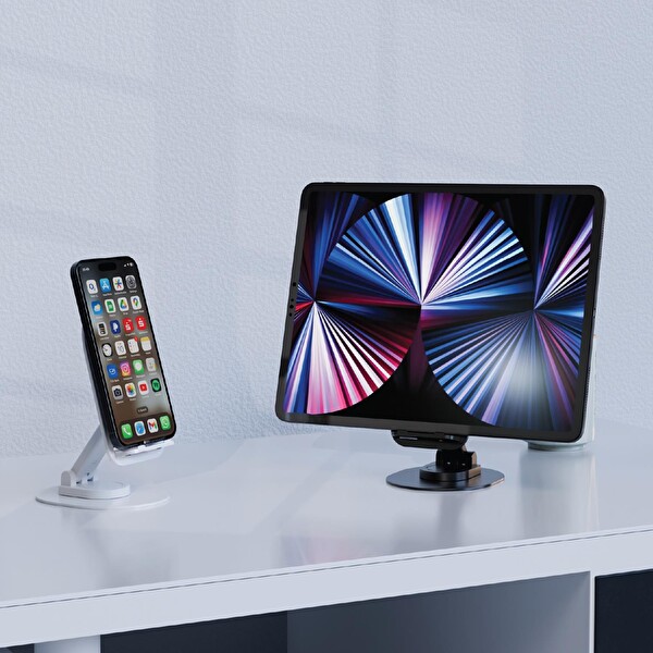 Polosmart PBS140 1000 G Taşıma Kapasiteli Telefon-Tablet Standı 60 Derece Ayarlanabilir Beyaz