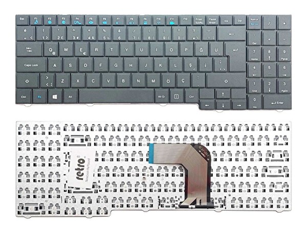 Retro Casper MB55 İle Uyumlu Notebook Klavyesi - Siyah - TR