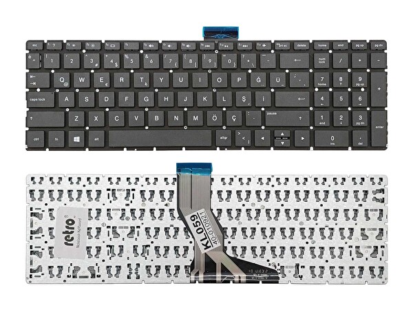 Retro HP Pavilion 15 - BG Serisi İle Uyumlu Notebook Klavyesi - Siyah - TR