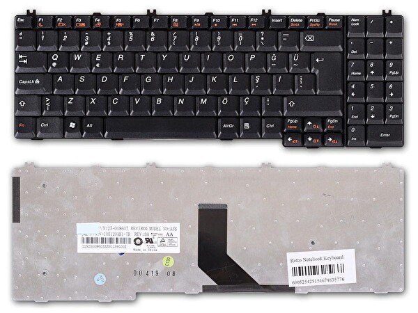 Retro Lenovo B550 İle Uyumlu Notebook Klavye - Siyah - TR