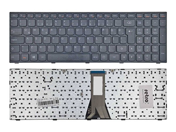 Retro Lenovo G70   70 İle Uyumlu Notebook Klavyesi   ÇerçeVeli   Siyah   TR
