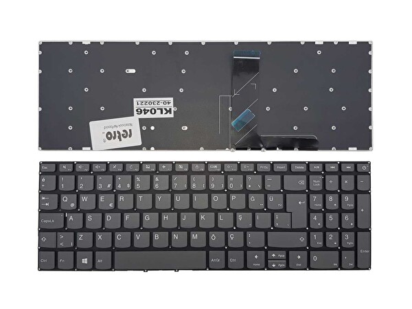 Retro Lenovo İdeapad 330   15IKB İle Uyumlu Notebook Klavye   Siyah   Gri   TR