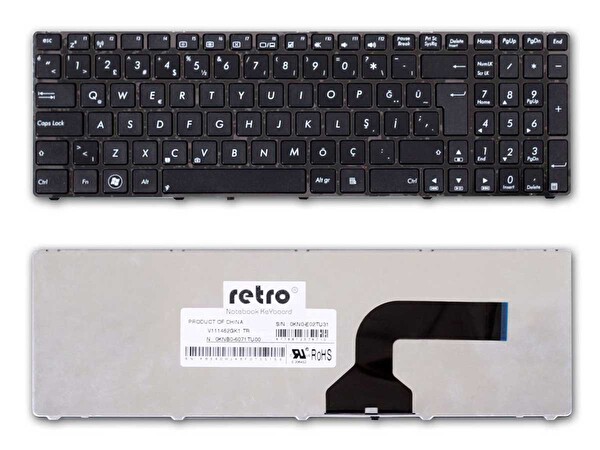 Retro Asus UL50 İle Uyumlu Notebook Klavye   Siyah   TR 2