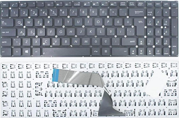 Retro Asus X550C İle Uyumlu Notebook Klavyesi - Siyah - TR
