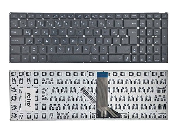 Retro Asus X551CA İle Uyumlu Notebook Klavyesi   Siyah   TR