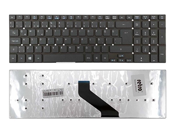 Retro Acer Aspire 5755 İle Uyumlu Notebook Klavye   Siyah   TR