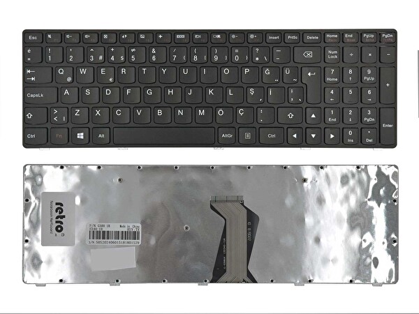 Retro Lenovo G505 İle Uyumlu Notebook Klavye - Siyah - TR