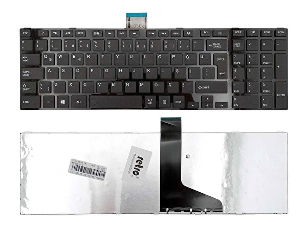 Retro Toshiba Satellite C855 İle Uyumlu Notebook Klavye - Siyah - TR ÇerçeVeli