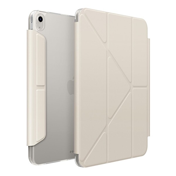 Uniq Camden iPad A16 2025 10.9 10.Nesil Uyumlu Katlanabilir Tablet Kılıfı Bej