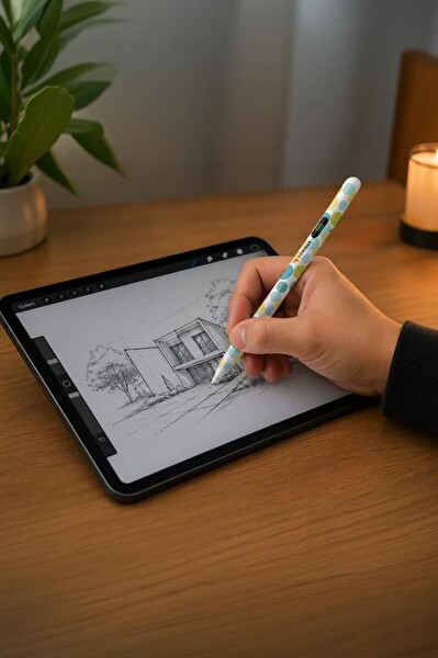 Torima P03 Hassas Dokunmatik Çizim ve Yazım Kalemi 4 Yedek Uçlu Desenli Tablet Kalemi