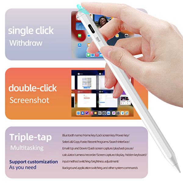 Piili iPad Kalem P-Pen3 Wireless Magnetic Smart Pen Bluetooth Palm Rejection
