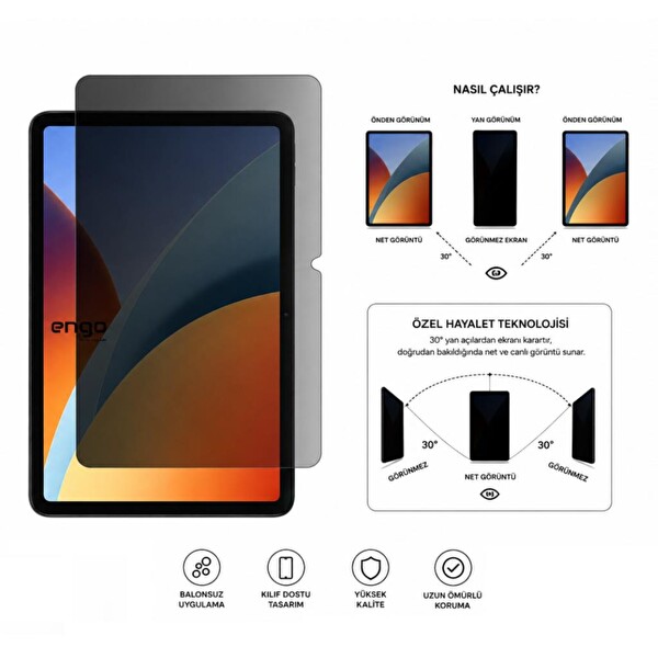 Engo Redmi Pad 2 Hayalet Ekran Koruyucu 9.7 inç 9H Nano Şeffaf