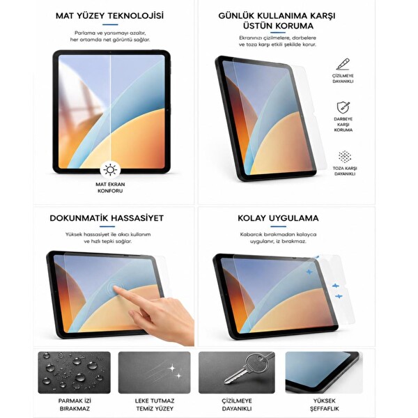 Engo Redmi Pad 2 9.7 9H Nano Şeffaf Mat Ekran Koruyucu 5