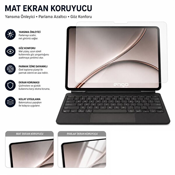 Engo OnePlus Pad 4 Mat Ekran Koruyucu 13.2 inç 9H Nano Şeffaf