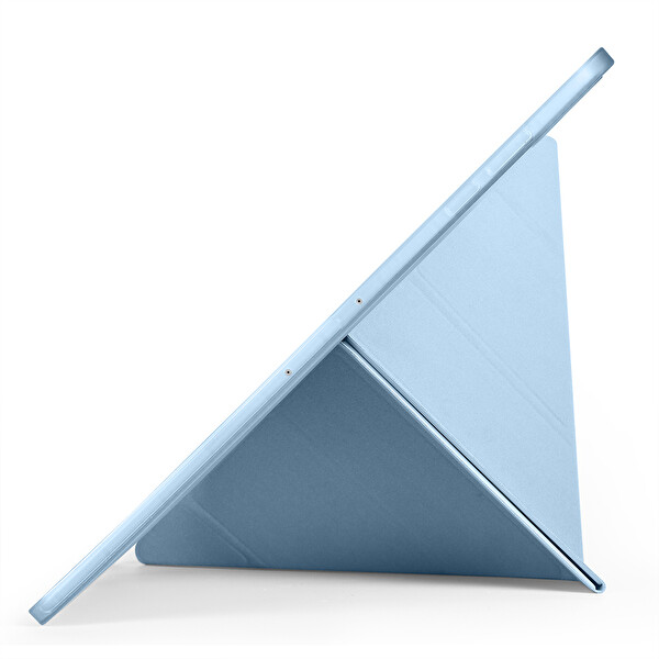 Başkenttekno Samsung Galaxy Tab S11 Ultra Uyumlu Tri Folding Kalem Bölmeli Standlı Kılıf Mavi