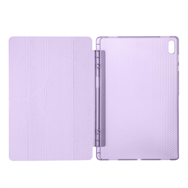 Başkenttekno Samsung Galaxy Tab S11 Ultra Uyumlu Tri Folding Kalem Bölmeli Standlı Kılıf Lila