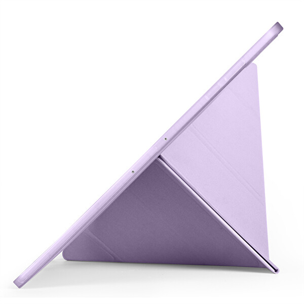 Başkenttekno Samsung Galaxy Tab S11 Ultra Uyumlu Tri Folding Kalem Bölmeli Standlı Kılıf Lila
