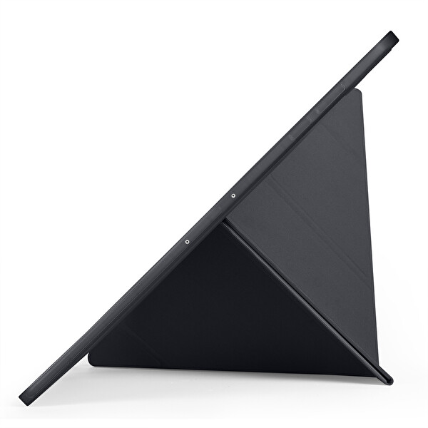 Başkenttekno Samsung Galaxy Tab S11 Ultra Uyumlu Tri Folding Kalem Bölmeli Standlı Kılıf Siyah