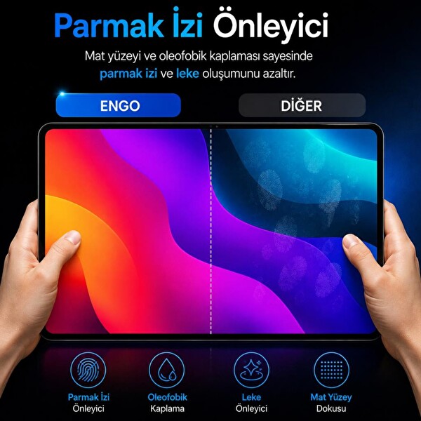 Engo Casper PAD M10 Pro İle Uyumlu 12.2 Parmak İzi Bırakmayan Yansıma Ve Parlama Önleyici Koruma 9H Kırılmaz Mat Ekran Koruyucu 3
