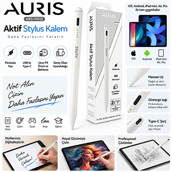 Auris ARS-PN10 Aktif Stylus Tablet Kalemi