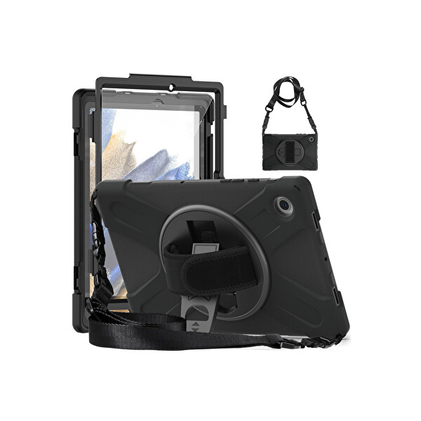 Newface Samsung Galaxy X200 Tab A8 10.5 Kılıf Amazing Tablet Kapak - Siyah