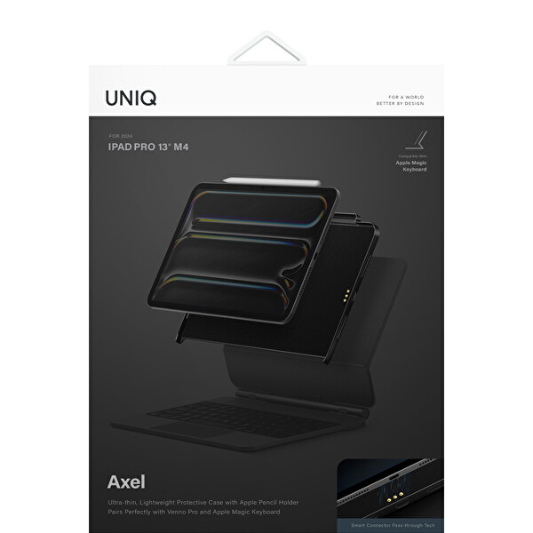Uniq Apple iPad Pro 13 (2024) Axel Manyetik Tablet Kılıf - Siyah