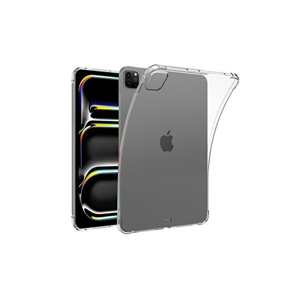 Newface Apple iPad Pro 11 (2024) Kılıf Anti Shock Tablet Silikon - Şeffaf