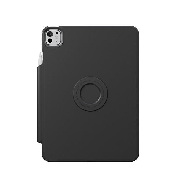 Uniq Apple iPad Pro 13 (2024) Rovus Snapmount 360 Derece Dönebilen Manyetik Tablet Kılıf - Siyah