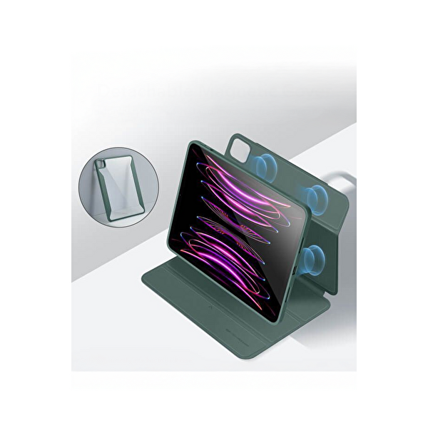 ESR Apple iPad Pro 12.9 (2021) Rebound Hybrid 360 Manyetik Tablet Kılıfı - Koyu Yeşil