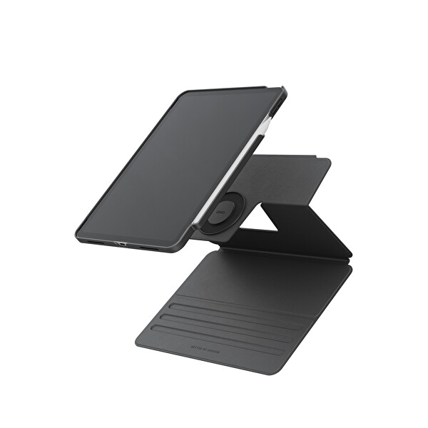 Uniq Apple iPad Air 13 (2024) Rovus Snapmount 360 Derece Dönebilen Manyetik Tablet Kılıf - Gri