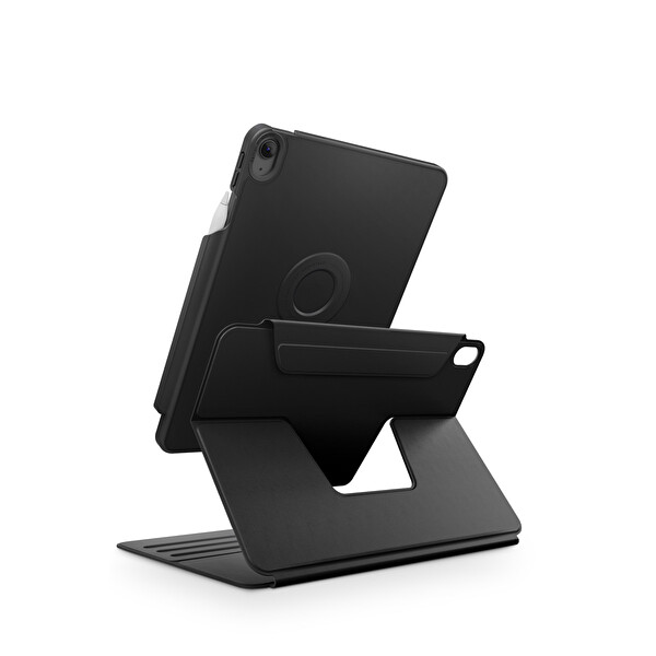 Uniq Apple iPad 2025 10.9 (10.Nesil) Rovus Snapmount 360 Derece Dönebilen Manyetik Tablet Kılıf - Siyah