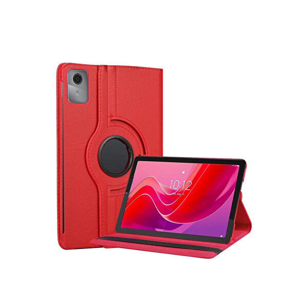 Newface Lenovo Tab M11 TB330FU 360 Tablet Deri Kılıf - Kırmızı
