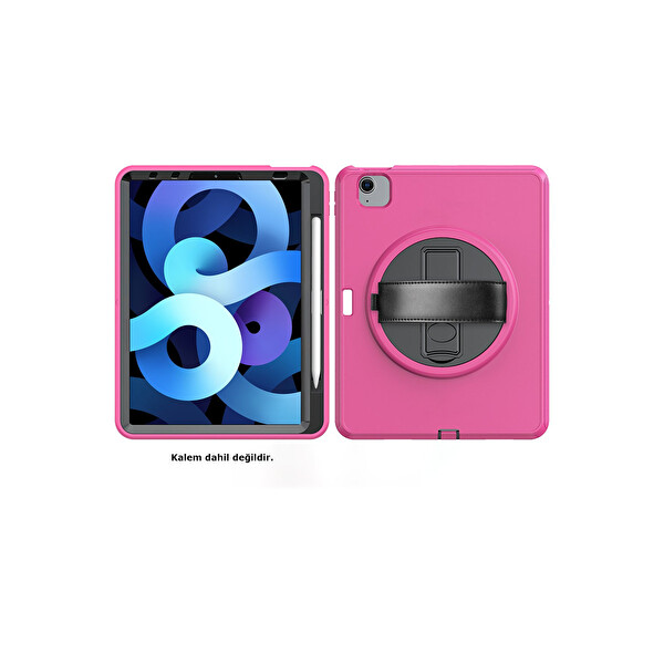 Newface Apple iPad 2025 10.9 10.Nesil (A16) Kılıf Hand Strap Tablet Kılıfı - Pembe