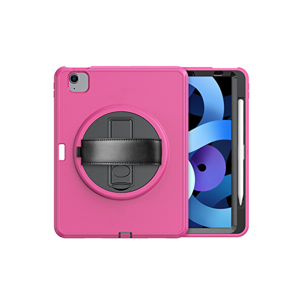 Newface Apple iPad 2025 10.9 10.Nesil (A16) Kılıf Hand Strap Tablet Kılıfı - Pembe