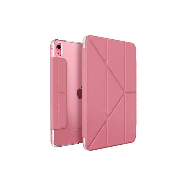 Uniq Apple iPad 2022 10.9 (10.Nesil) Camden Katlanabilir Tablet Kapak - Koyu Pembe