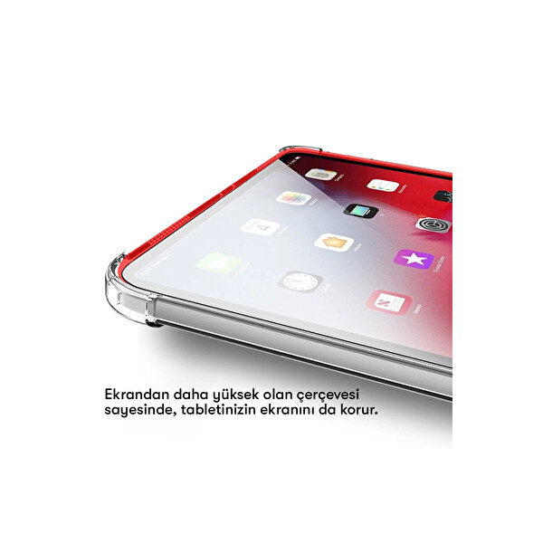 Newface Samsung Galaxy T737 Tab S7 FE 12.4 Kılıf Anti Shock Tablet Silikon - Şeffaf