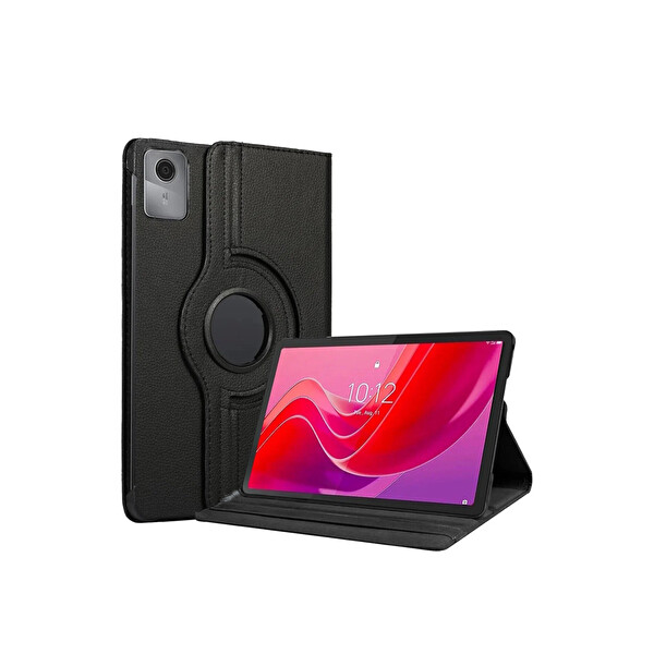 Newface Lenovo Tab M11 TB330FU 360 Tablet Deri Kılıf - Siyah