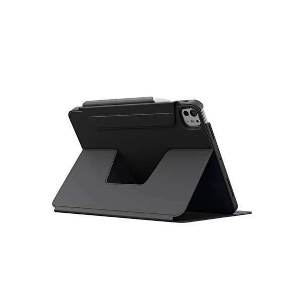 Uniq Apple iPad Pro 11 (2024) Rovus Snapmount 360 Derece Dönebilen Manyetik Tablet Kılıf - Siyah