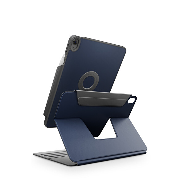 Uniq Apple iPad Air 11 (2024) Rovus Snapmount 360 Derece Dönebilen Manyetik Tablet Kılıf - Lacivert