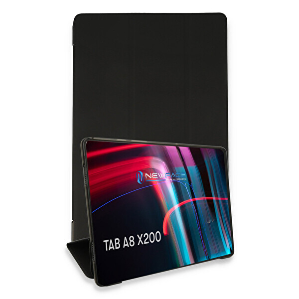 Newface Samsung Galaxy X200 Tab A8 10.5 Kılıf Tablet Smart Kılıf - Siyah