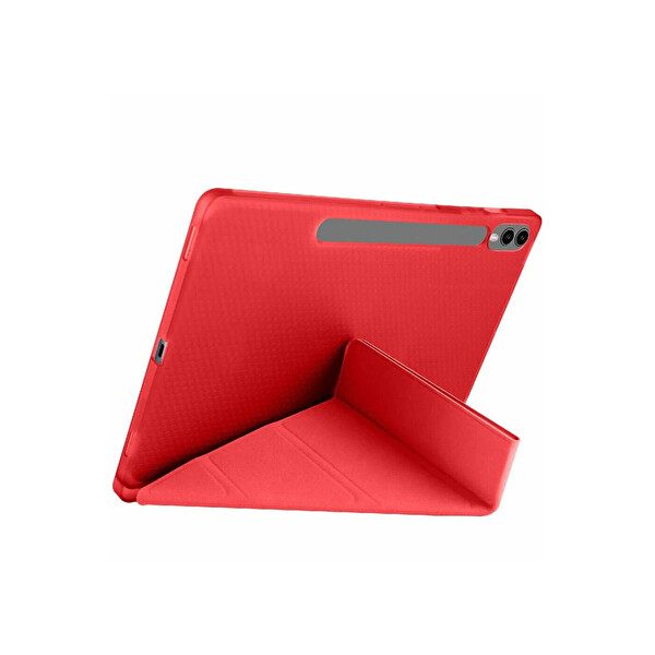 Newface Samsung Galaxy X510 Tab S9 FE 11 Kılıf Kalemlikli Mars Tablet Kılıfı - Kırmızı