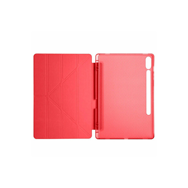 Newface Samsung Galaxy X510 Tab S9 FE 11 Kılıf Kalemlikli Mars Tablet Kılıfı - Kırmızı