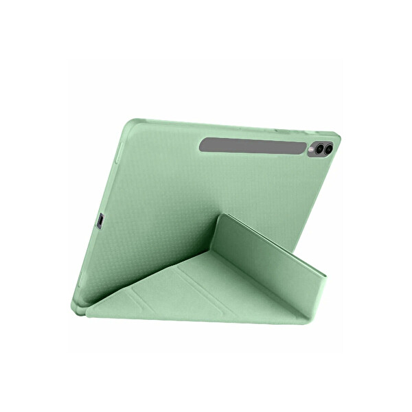 Newface Samsung Galaxy X510 Tab S9 FE 11 Kılıf Kalemlikli Mars Tablet Kılıfı - Açık Yeşil